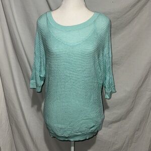light blue Express cami & open knit blouse set size small